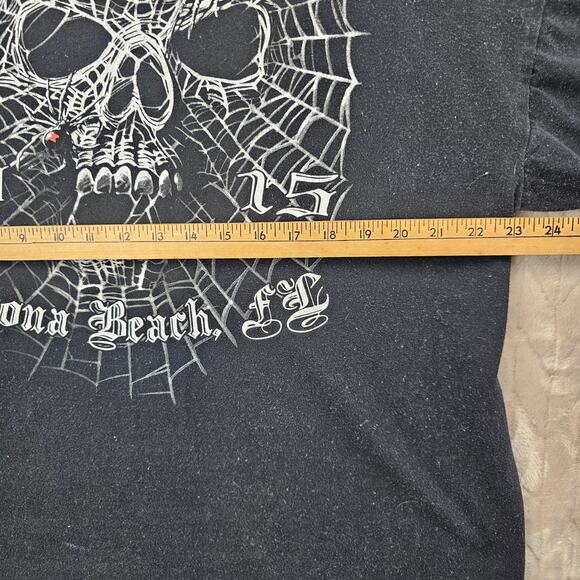 Bike Week Shirt Mens 2XL Daytona Beach Y2K Skull Grunge Streetwear Spider Web - Picture 7 of 7